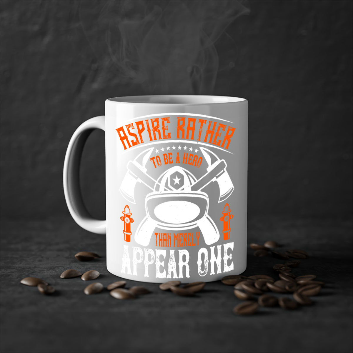 Aspire rather to be a hero mug in five vibrant colors with a glossy finish and easy-grip handle, perfect for coffee and tea.